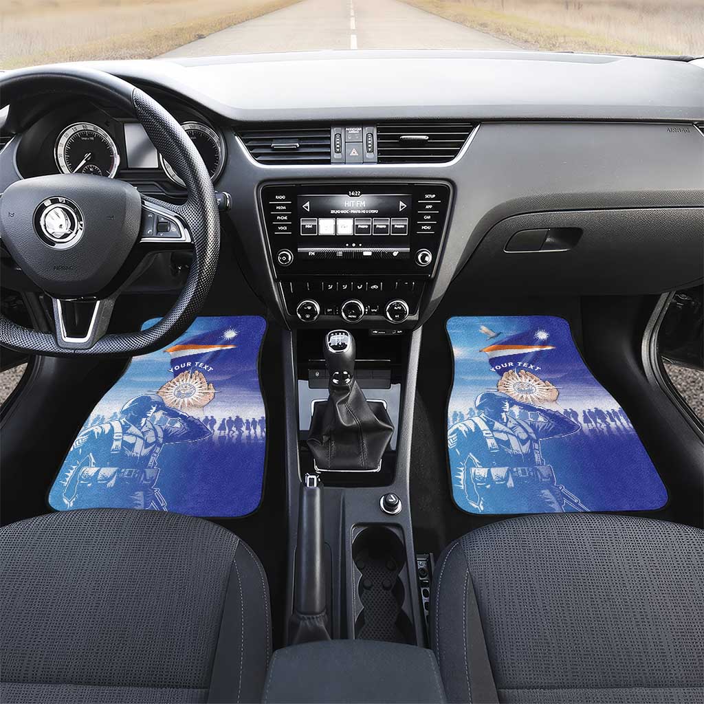 Personalised Marshall Islands Remembrance Day Car Mats We Will Always Remember LT05 Set 2pcs - Front Blue - Polynesian Pride