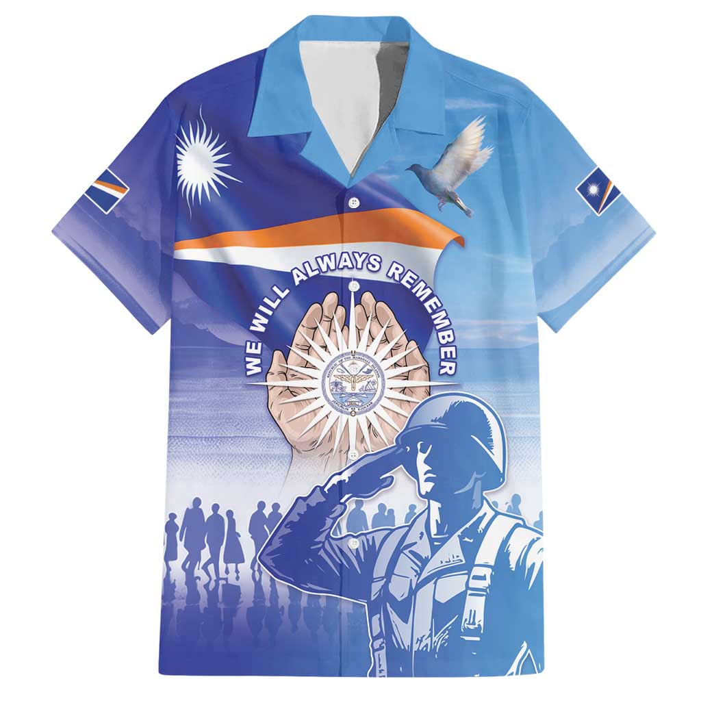 Personalised Marshall Islands Remembrance Day Hawaiian Shirt We Will Always Remember LT05 Blue - Polynesian Pride