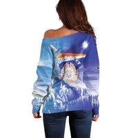 Personalised Marshall Islands Remembrance Day Off Shoulder Sweater We Will Always Remember LT05 - Polynesian Pride