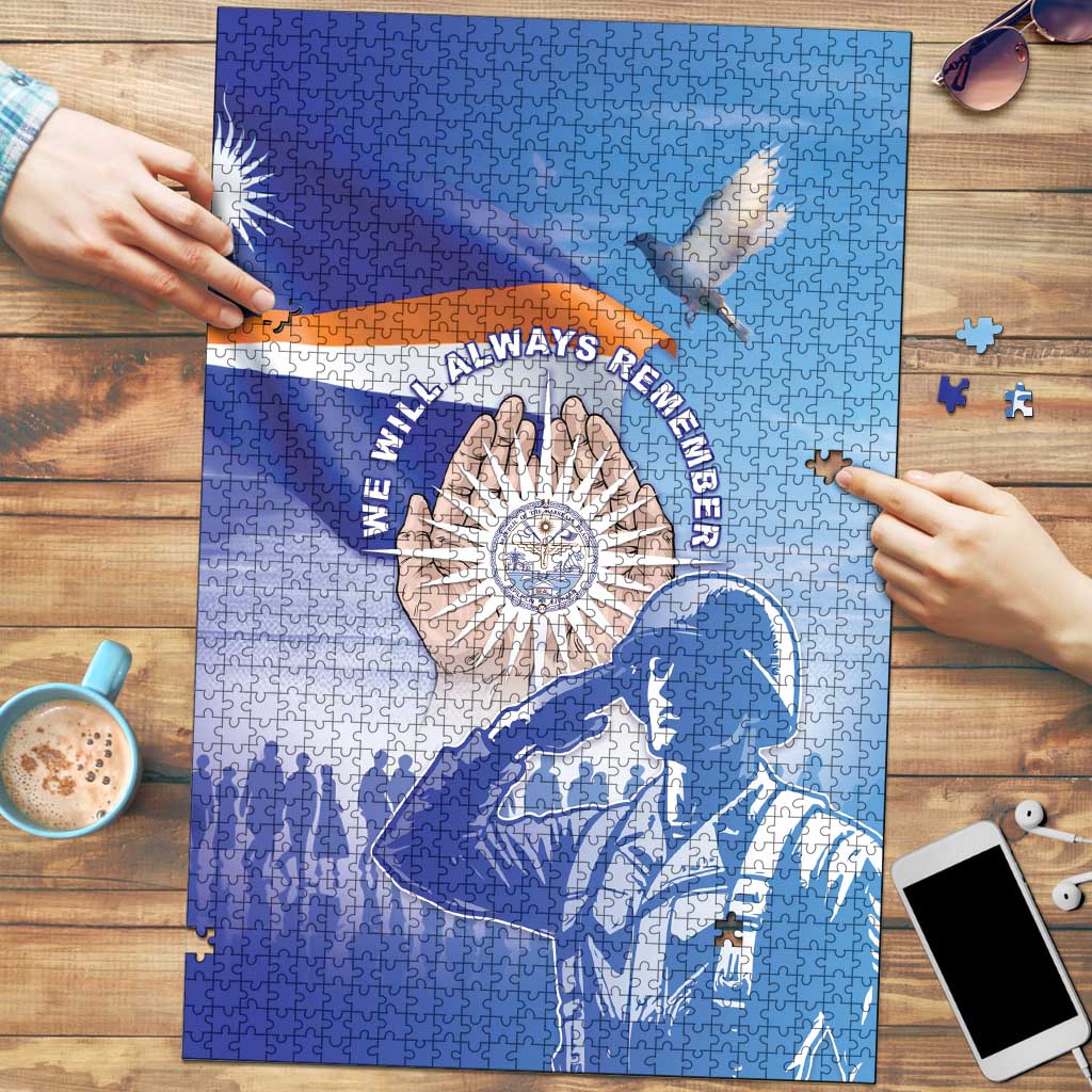 Marshall Islands Remembrance Day Puzzle We Will Always Remember LT05 Blue - Polynesian Pride