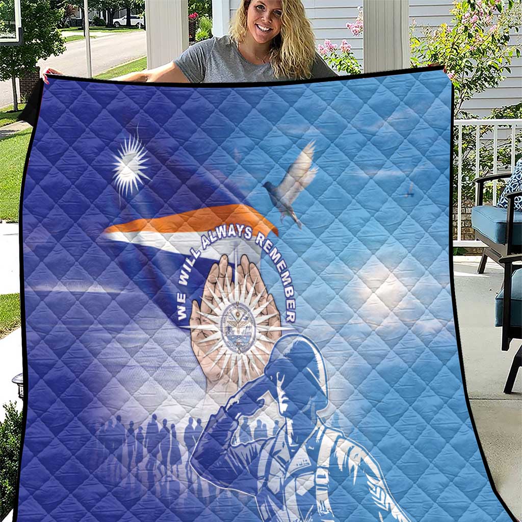 Marshall Islands Remembrance Day Quilt We Will Always Remember LT05 Blue - Polynesian Pride