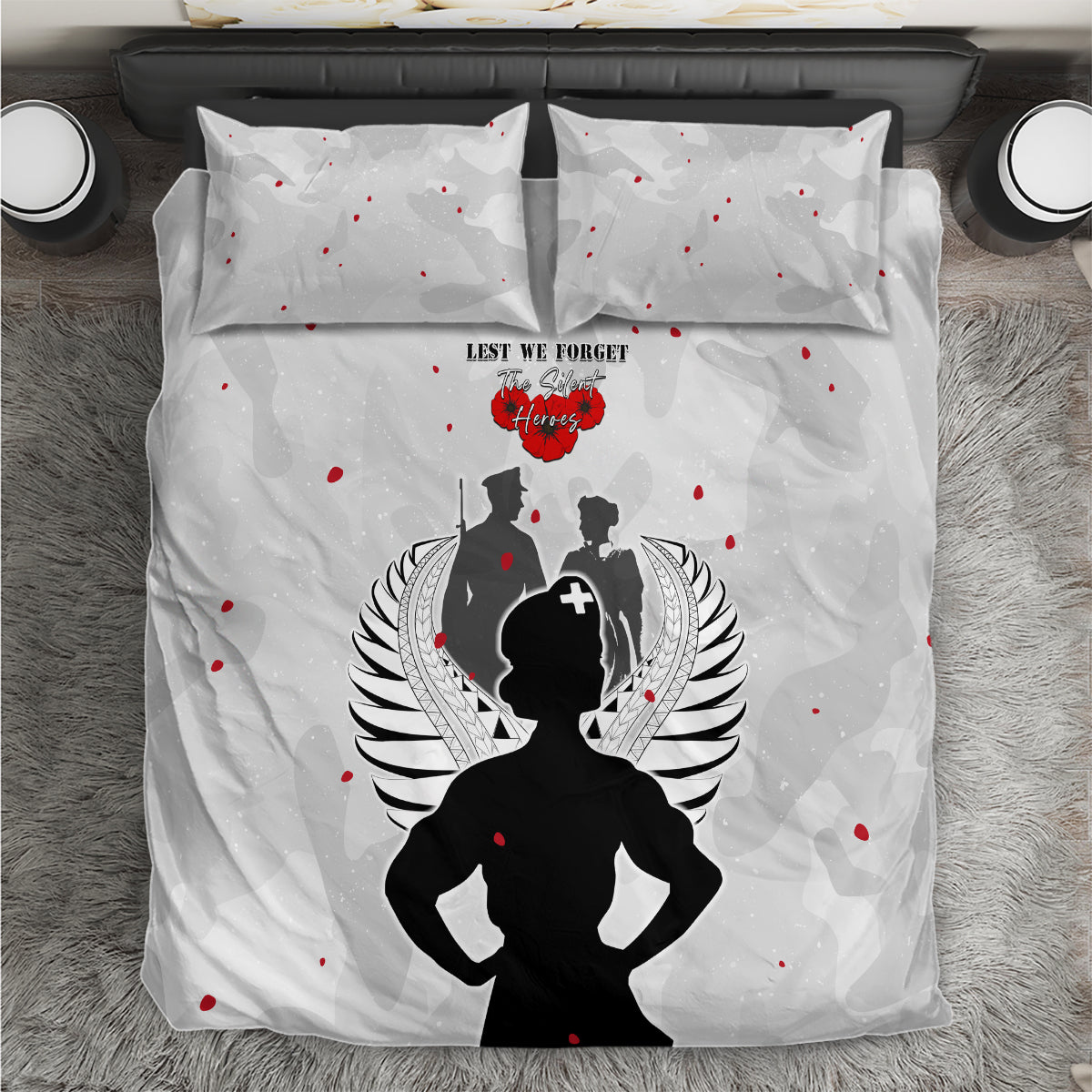 New Zealand ANZAC Day Bedding Set For The Nurse Lest We Forget LT05 White - Polynesian Pride