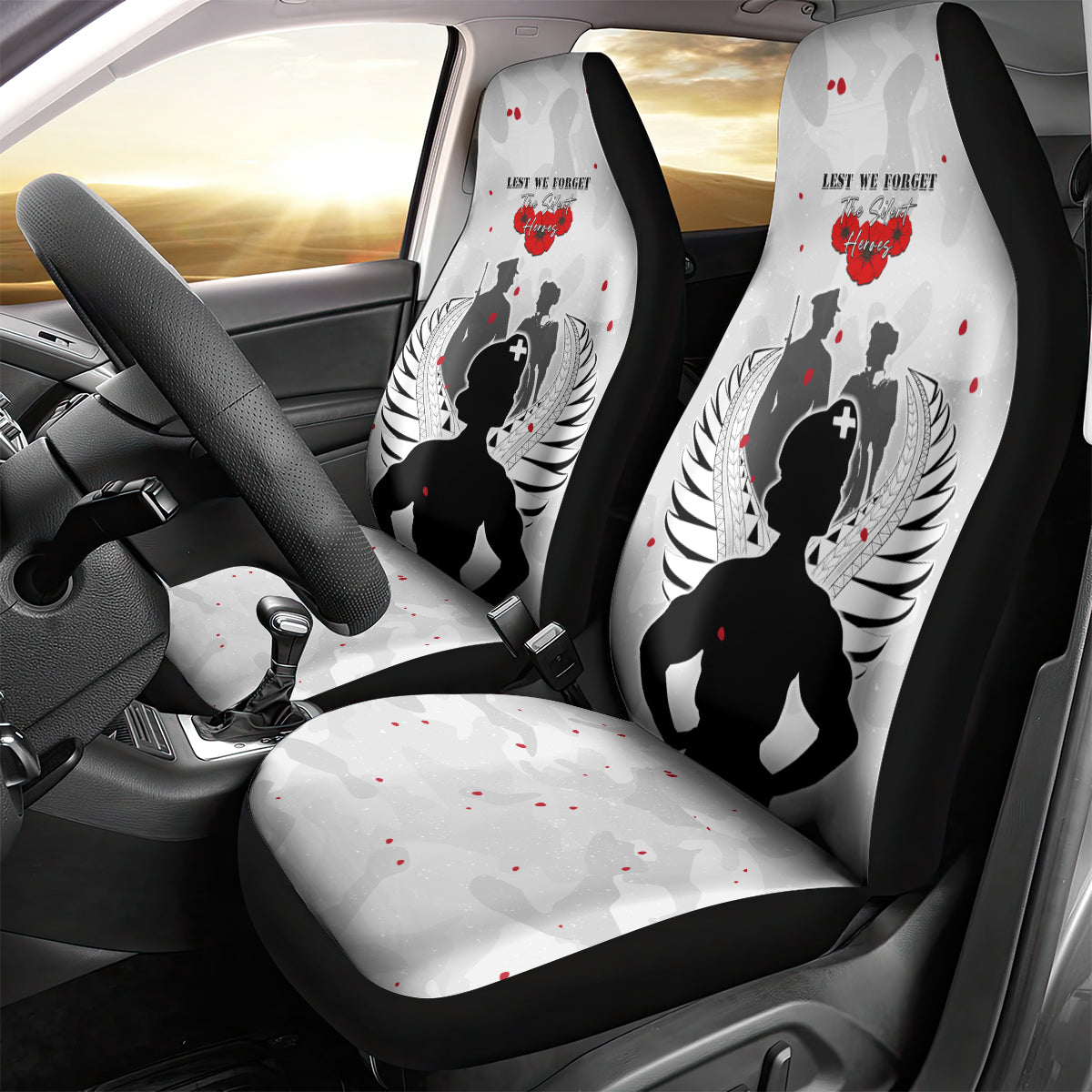New Zealand ANZAC Day Car Seat Cover For The Nurse Lest We Forget LT05 - Polynesian Pride