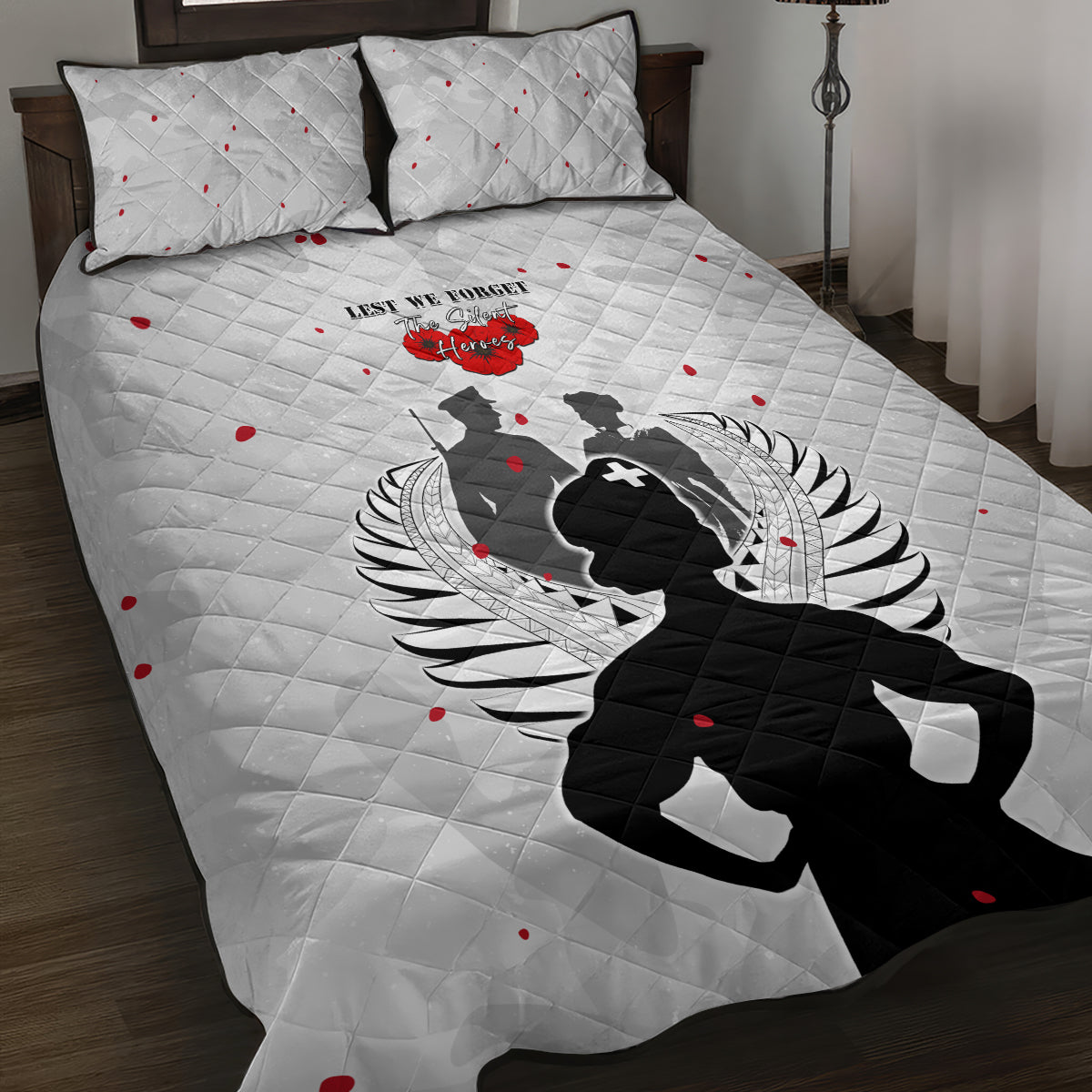 New Zealand ANZAC Day Quilt Bed Set For The Nurse Lest We Forget LT05 White - Polynesian Pride
