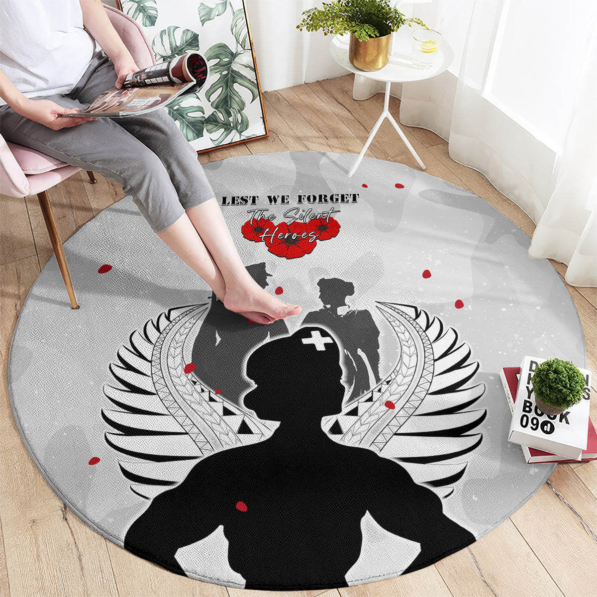 New Zealand ANZAC Day Round Carpet For The Nurse Lest We Forget LT05 - Polynesian Pride