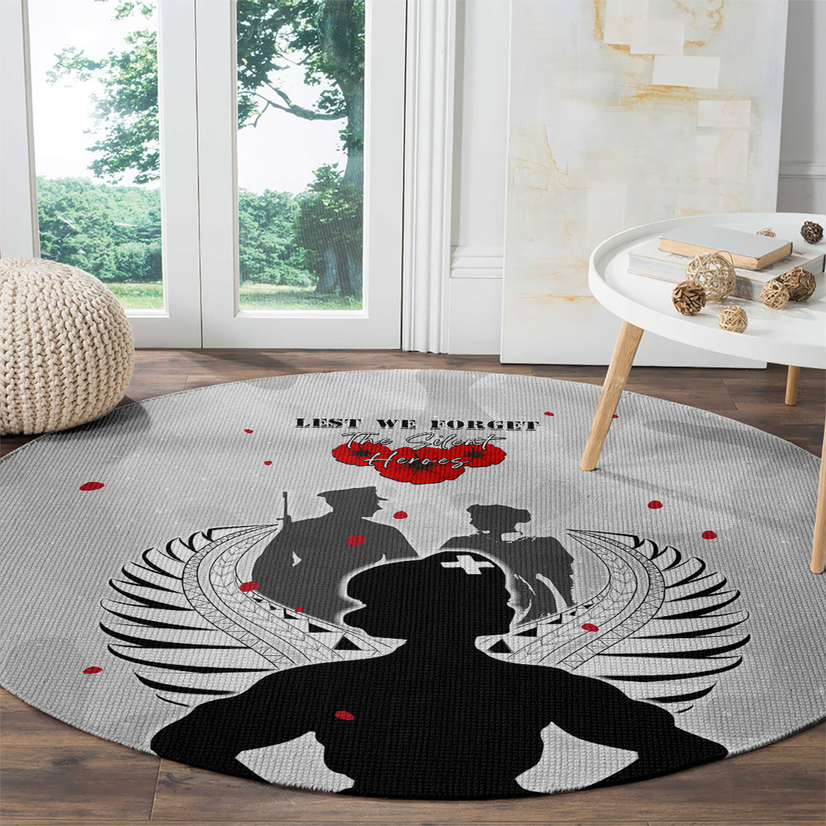 New Zealand ANZAC Day Round Carpet For The Nurse Lest We Forget LT05 - Polynesian Pride
