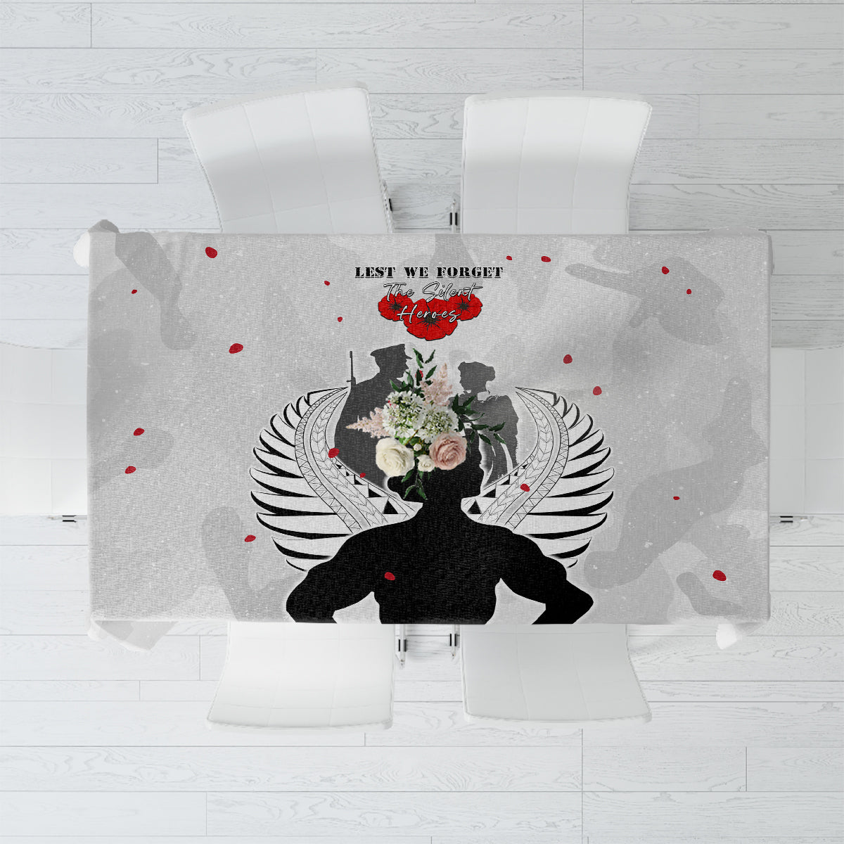 New Zealand ANZAC Day Tablecloth For The Nurse Lest We Forget LT05 White - Polynesian Pride