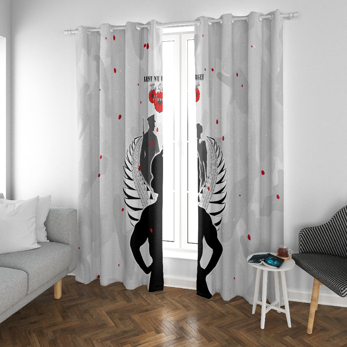 New Zealand ANZAC Day Window Curtain For The Nurse Lest We Forget LT05 With Grommets White - Polynesian Pride
