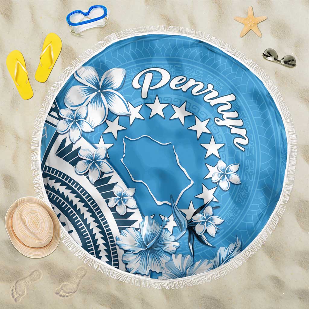 Penrhyn Gospel Day Beach Blanket Cook Islands Tribal Pattern LT05 One Size 150cm Blue - Polynesian Pride