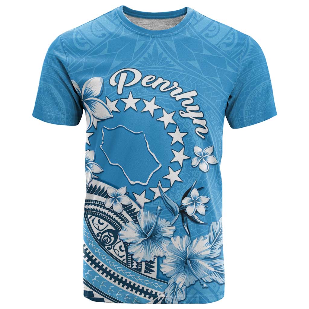 Personalised Penrhyn Gospel Day T Shirt Cook Islands Tribal Pattern LT05 Blue - Polynesian Pride