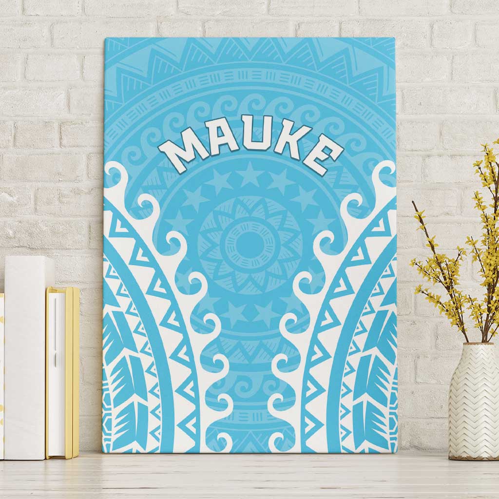 Cook Islands Mauke Canvas Wall Art Polynesian Tribal Tattoo LT05 Without Frame Baby Blue - Polynesian Pride