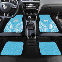 Custom Cook Islands Mauke Car Mats Polynesian Tribal Tattoo LT05 Set 4pcs Baby Blue - Polynesian Pride