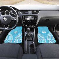 Custom Cook Islands Mauke Car Mats Polynesian Tribal Tattoo LT05 Set 2pcs - Front Baby Blue - Polynesian Pride