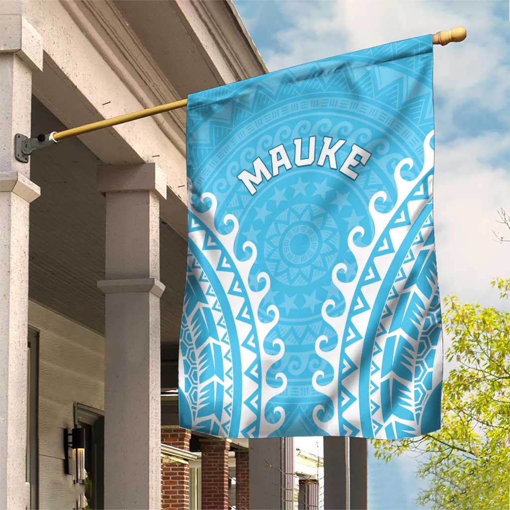Cook Islands Mauke Garden Flag Polynesian Tribal Tattoo LT05 House Flag Baby Blue - Polynesian Pride