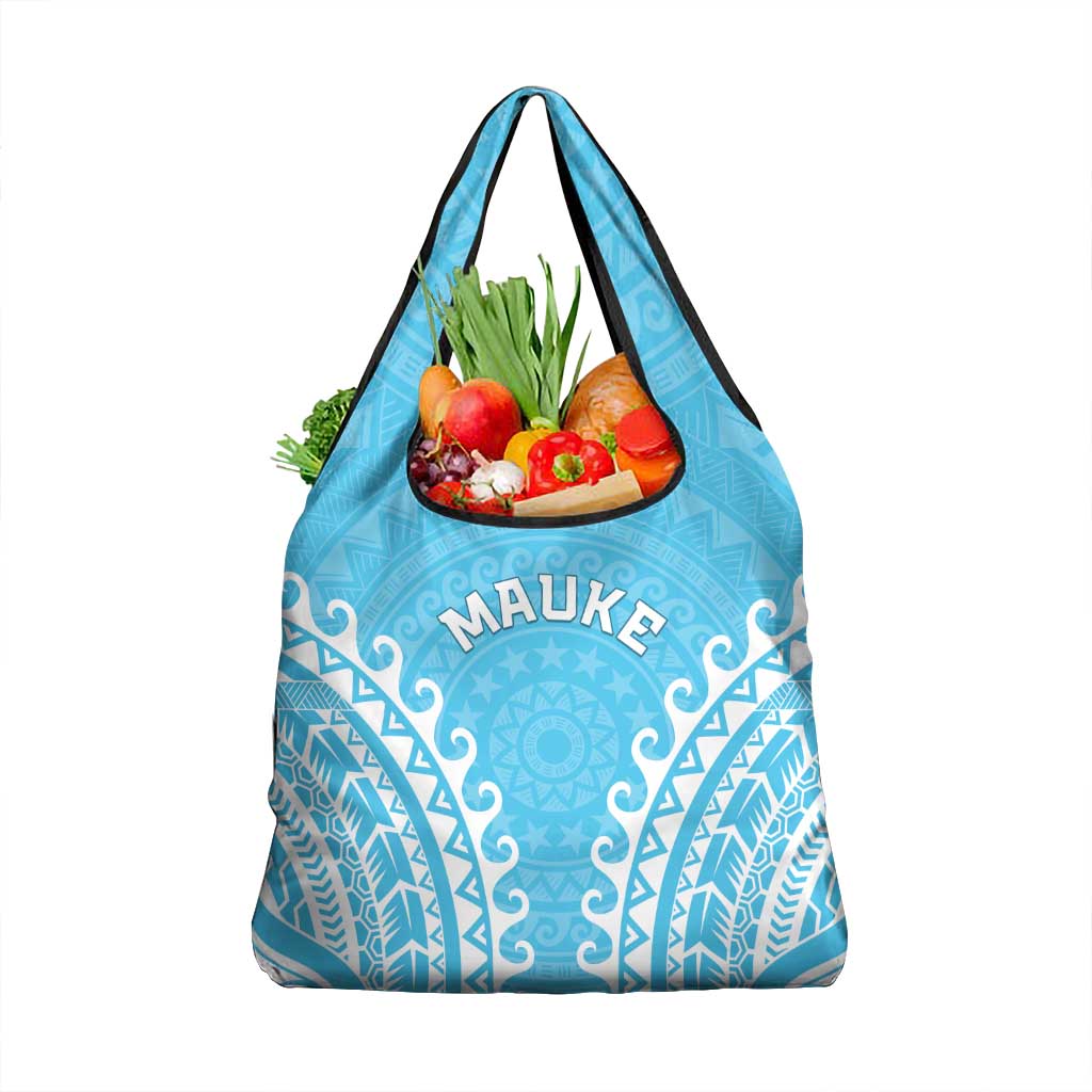 Cook Islands Mauke Grocery Bag Polynesian Tribal Tattoo LT05 1-pack One Size Baby Blue - Polynesian Pride
