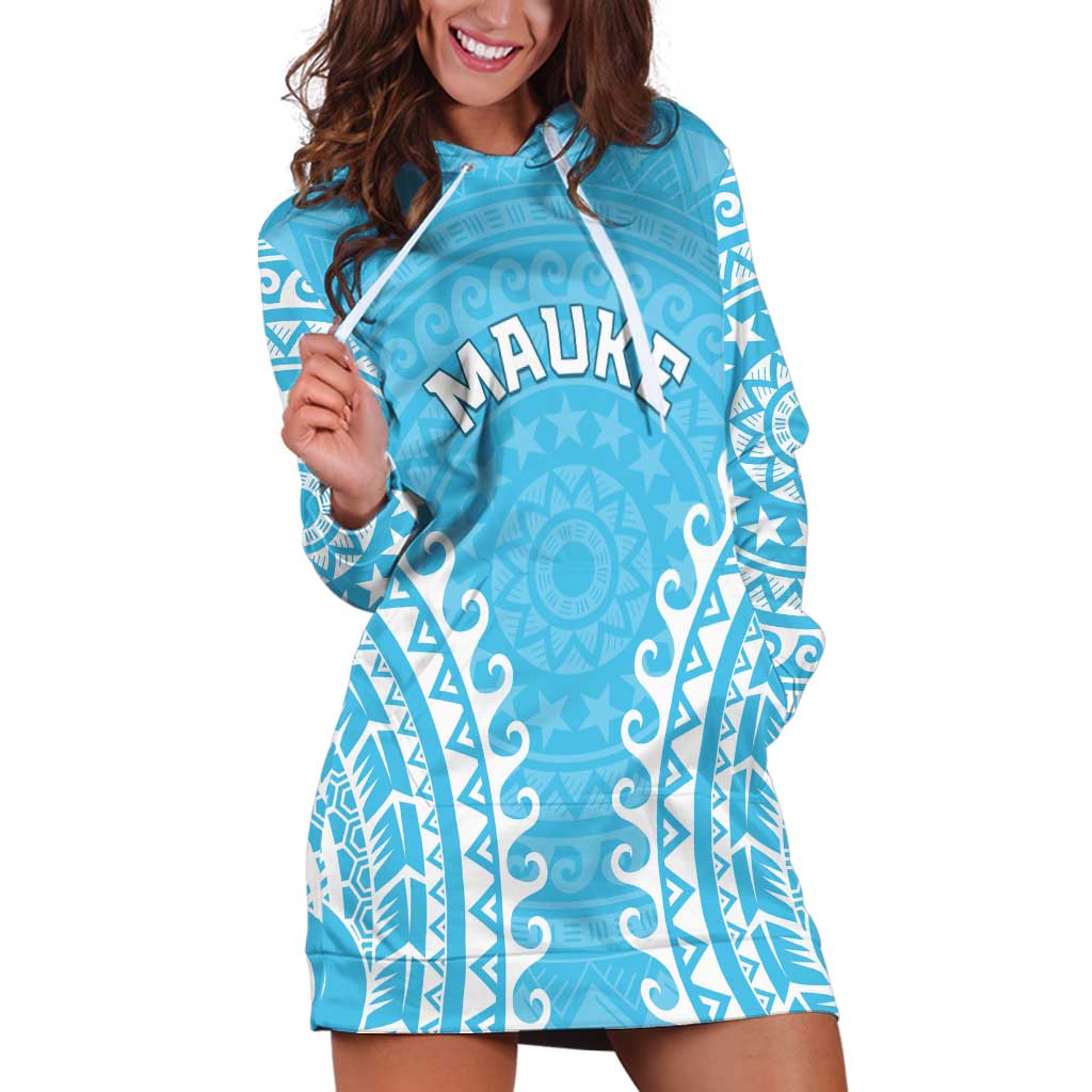 Custom Cook Islands Mauke Hoodie Dress Polynesian Tribal Tattoo