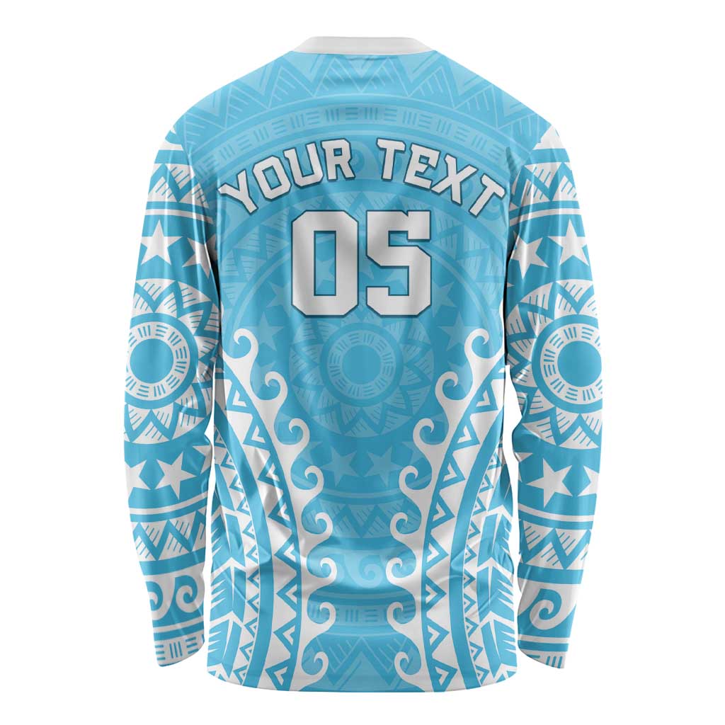 Custom Cook Islands Mauke Long Sleeve Shirt Polynesian Tribal Tattoo LT05 - Polynesian Pride
