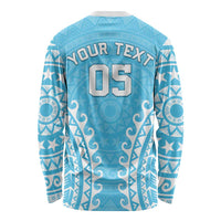 Custom Cook Islands Mauke Long Sleeve Shirt Polynesian Tribal Tattoo LT05 - Polynesian Pride