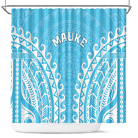 Cook Islands Mauke Shower Curtain Polynesian Tribal Tattoo LT05 Baby Blue - Polynesian Pride
