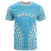 Custom Cook Islands Mauke T Shirt Polynesian Tribal Tattoo LT05 Baby Blue - Polynesian Pride