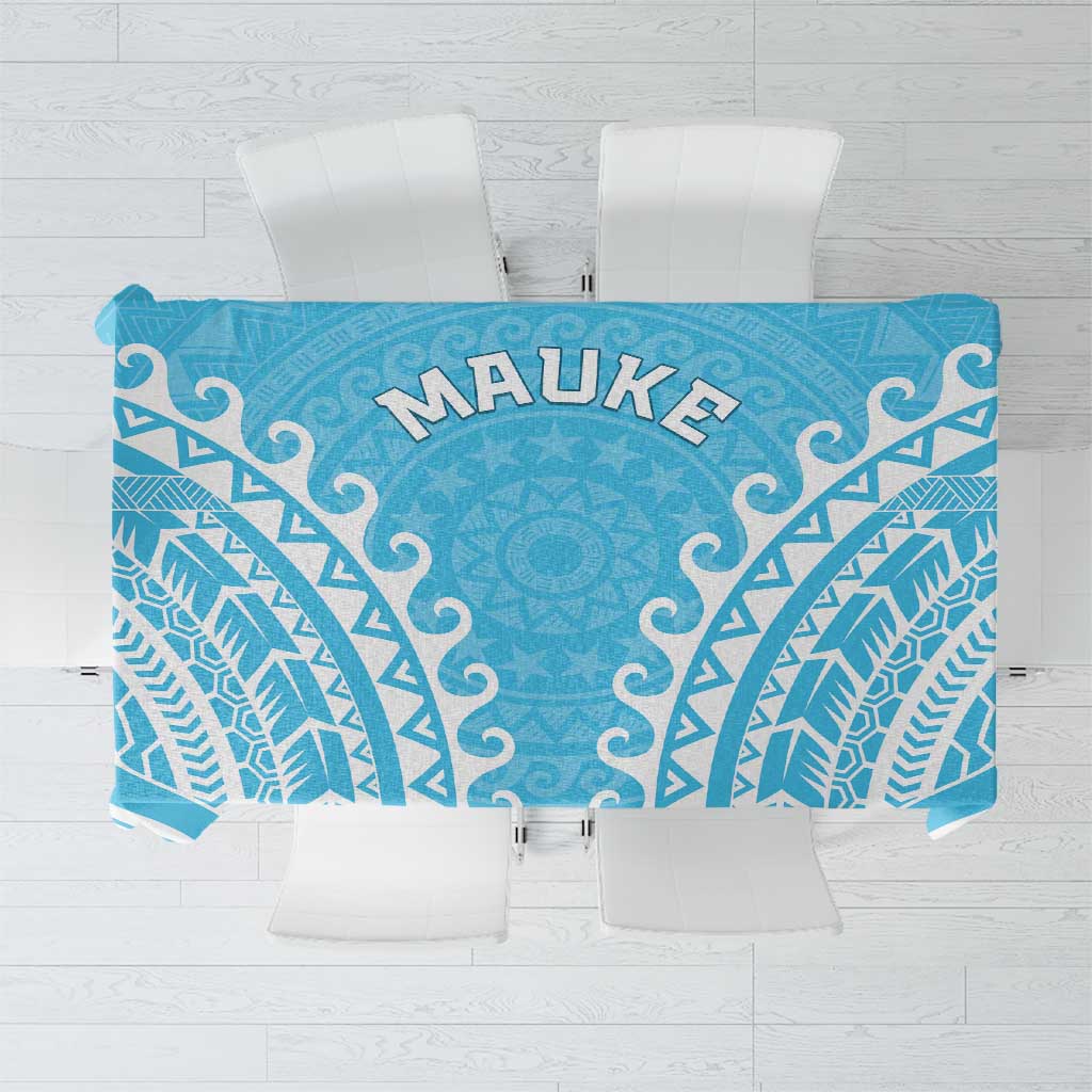 Cook Islands Mauke Tablecloth Polynesian Tribal Tattoo LT05 Baby Blue - Polynesian Pride