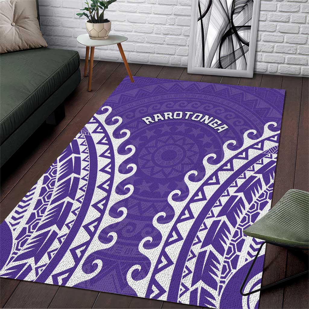 Cook Islands Rarotonga Area Rug Polynesian Tribal Tattoo LT05 Purple - Polynesian Pride