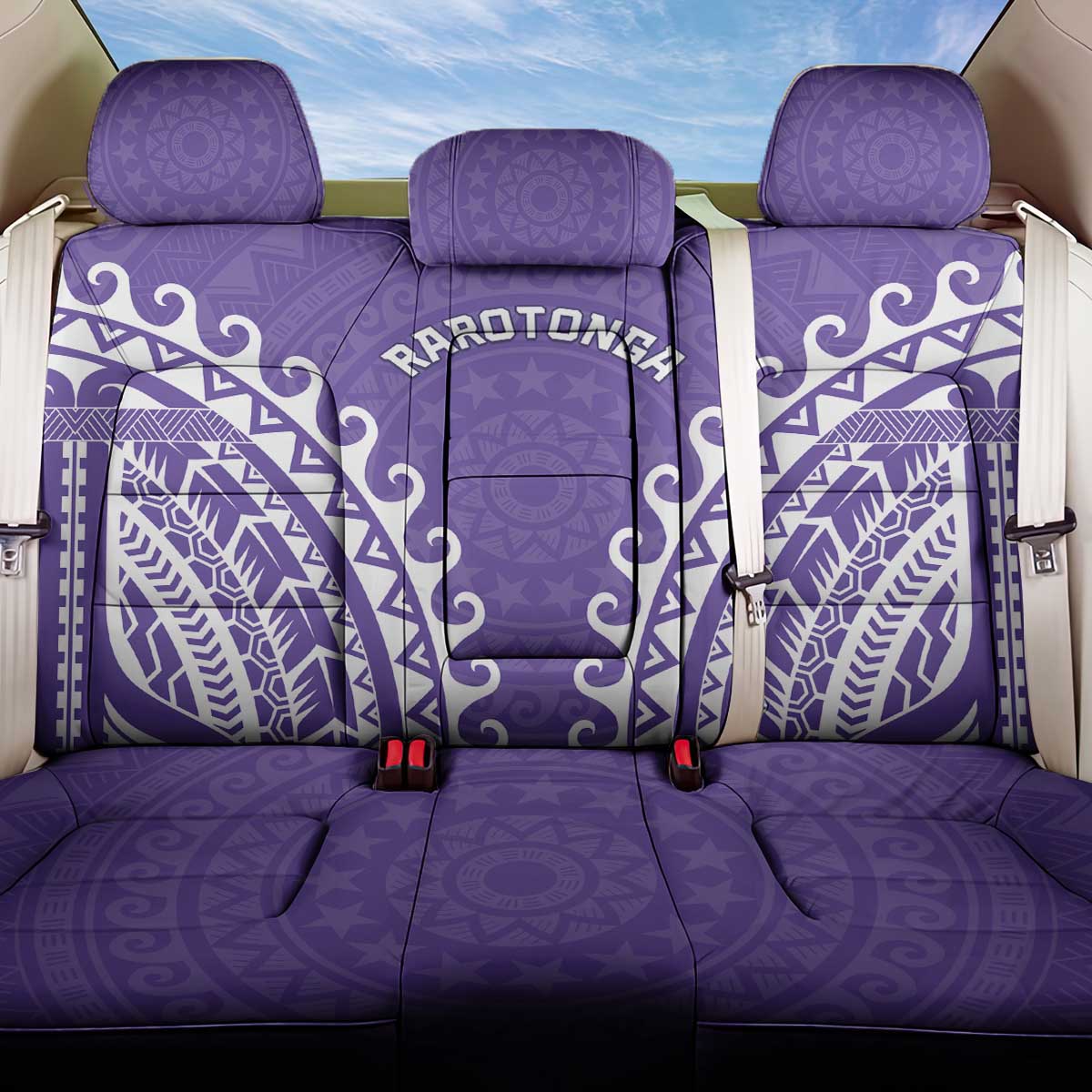 Cook Islands Rarotonga Back Car Seat Cover Polynesian Tribal Tattoo LT05 One Size Purple - Polynesian Pride