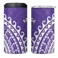 Cook Islands Rarotonga 4 in 1 Can Cooler Tumbler Polynesian Tribal Tattoo LT05 One Size: 16 oz Purple - Polynesian Pride