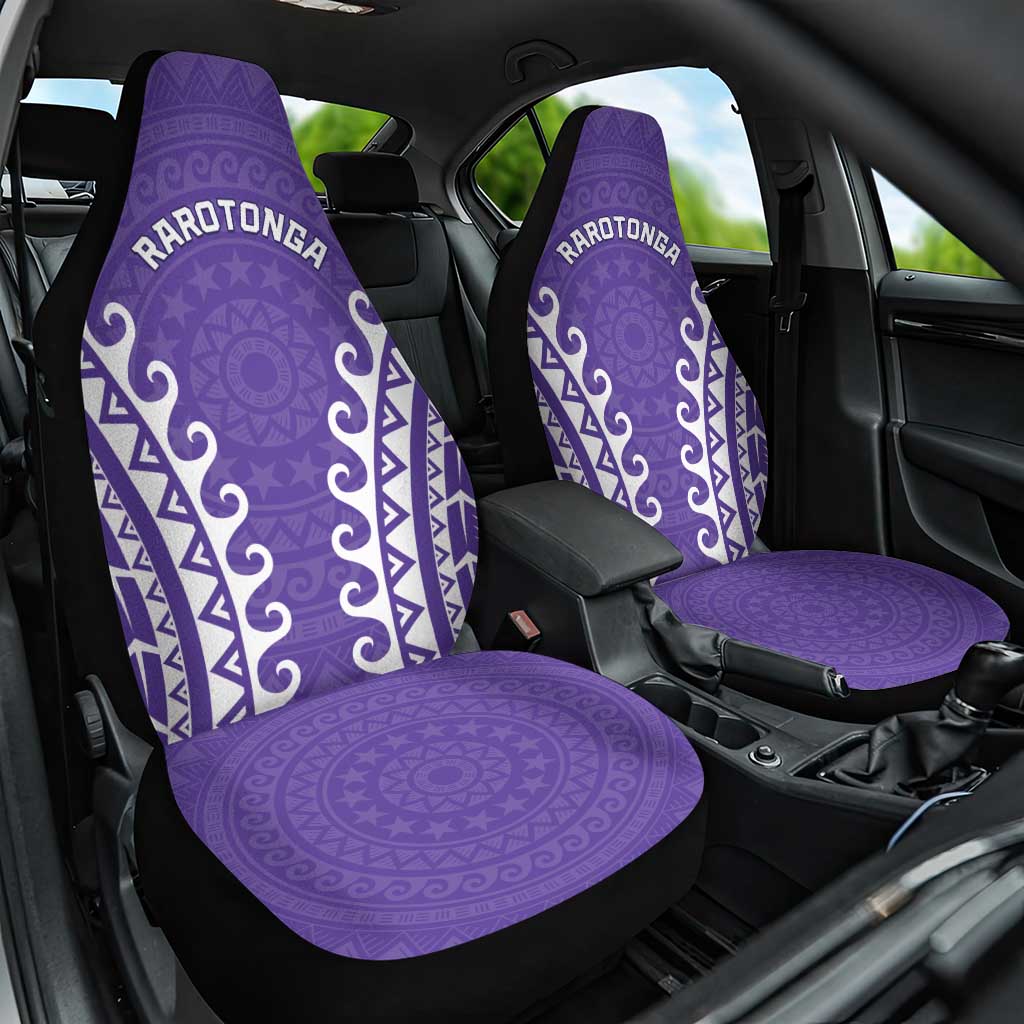 Cook Islands Rarotonga Car Seat Cover Polynesian Tribal Tattoo LT05 One Size Purple - Polynesian Pride