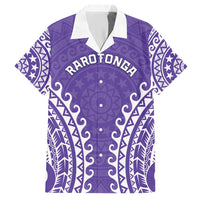 Custom Cook Islands Rarotonga Hawaiian Shirt Polynesian Tribal Tattoo LT05 Purple - Polynesian Pride