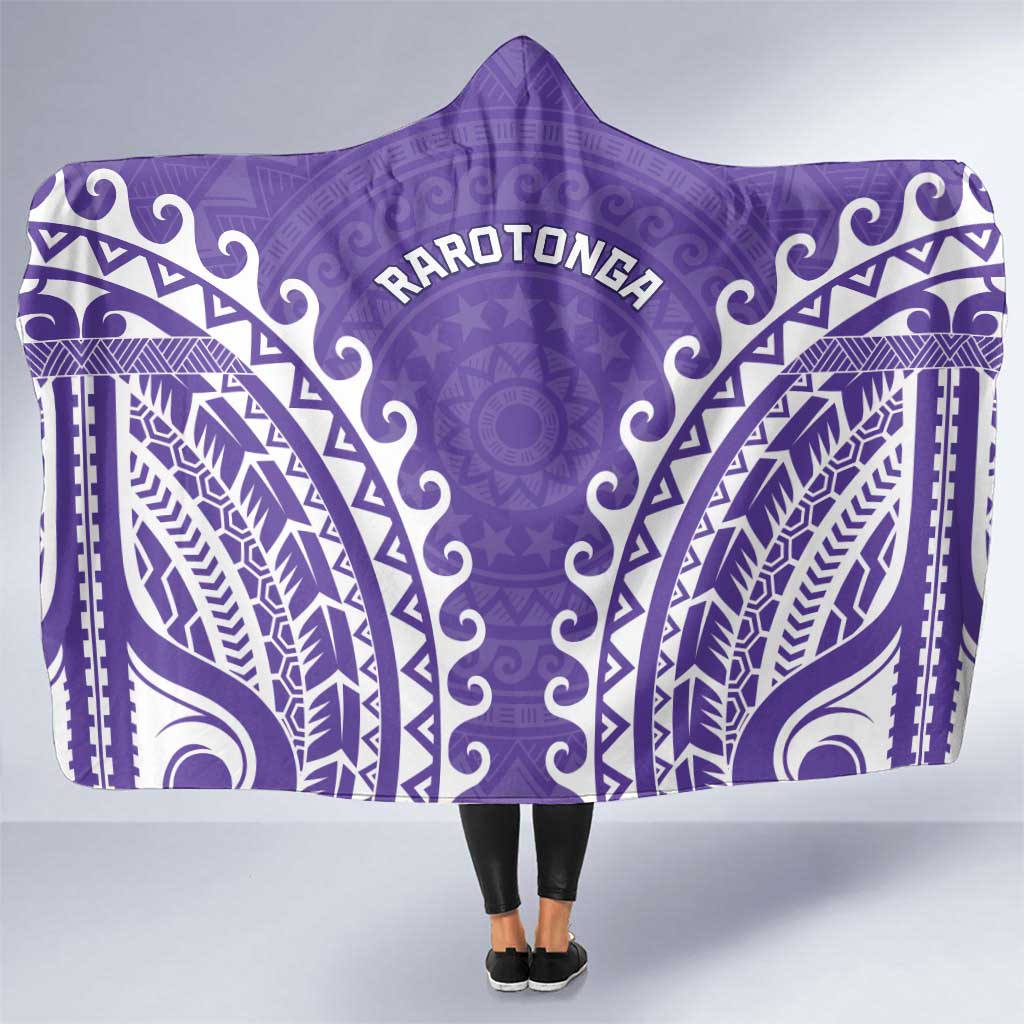 Cook Islands Rarotonga Hooded Blanket Polynesian Tribal Tattoo LT05 One Size Purple - Polynesian Pride