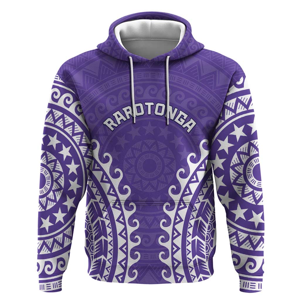 Custom Cook Islands Rarotonga Hoodie Polynesian Tribal Tattoo LT05 Pullover Hoodie Purple - Polynesian Pride