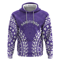 Custom Cook Islands Rarotonga Hoodie Polynesian Tribal Tattoo LT05 Pullover Hoodie Purple - Polynesian Pride
