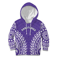 Custom Cook Islands Rarotonga Kid Hoodie Polynesian Tribal Tattoo LT05 Hoodie Purple - Polynesian Pride