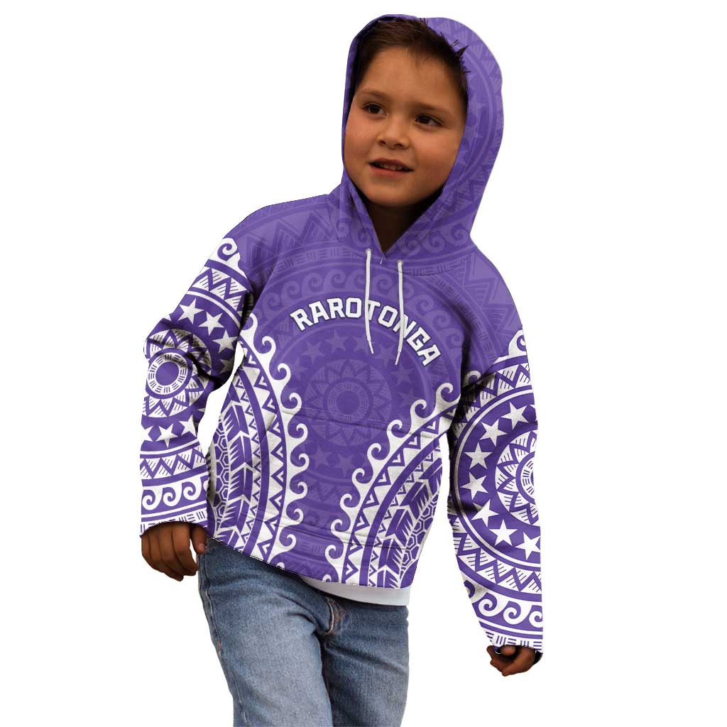 Custom Cook Islands Rarotonga Kid Hoodie Polynesian Tribal Tattoo LT05 - Polynesian Pride