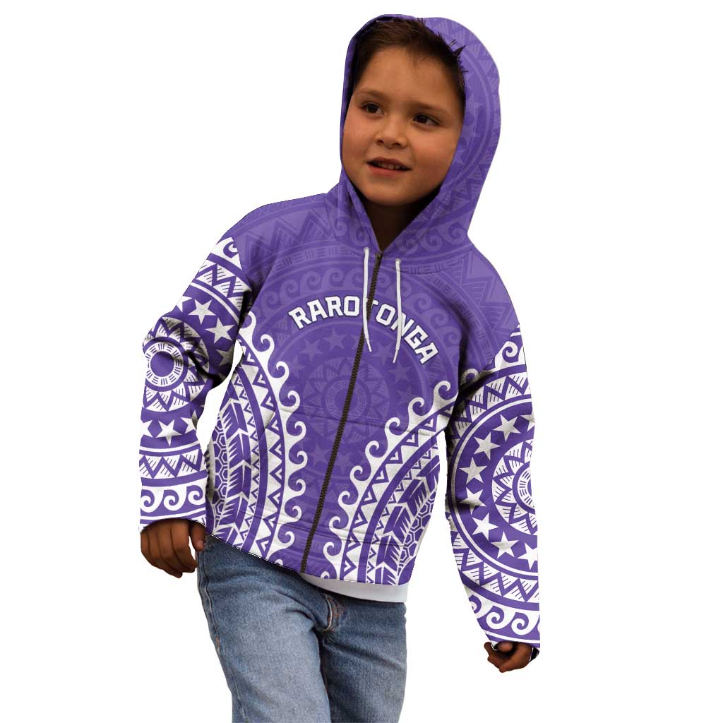 Custom Cook Islands Rarotonga Kid Hoodie Polynesian Tribal Tattoo LT05 - Polynesian Pride