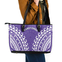 Cook Islands Rarotonga Leather Tote Bag Polynesian Tribal Tattoo LT05 - Polynesian Pride