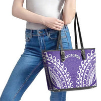 Cook Islands Rarotonga Leather Tote Bag Polynesian Tribal Tattoo LT05 - Polynesian Pride