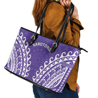 Cook Islands Rarotonga Leather Tote Bag Polynesian Tribal Tattoo LT05 - Polynesian Pride