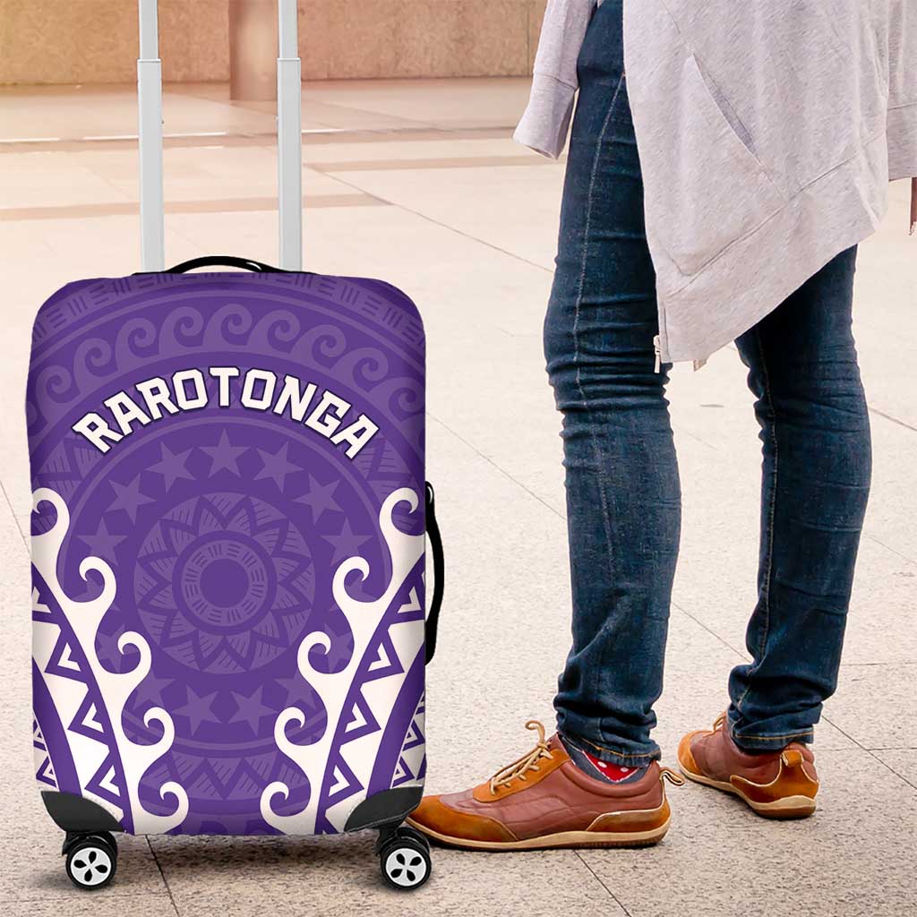 Cook Islands Rarotonga Luggage Cover Polynesian Tribal Tattoo LT05 Purple - Polynesian Pride