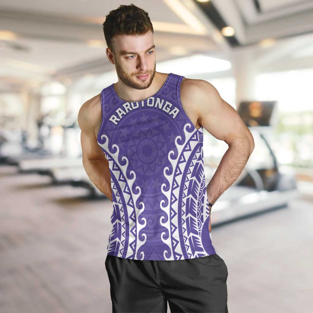 Custom Cook Islands Rarotonga Men Tank Top Polynesian Tribal Tattoo LT05 Purple - Polynesian Pride
