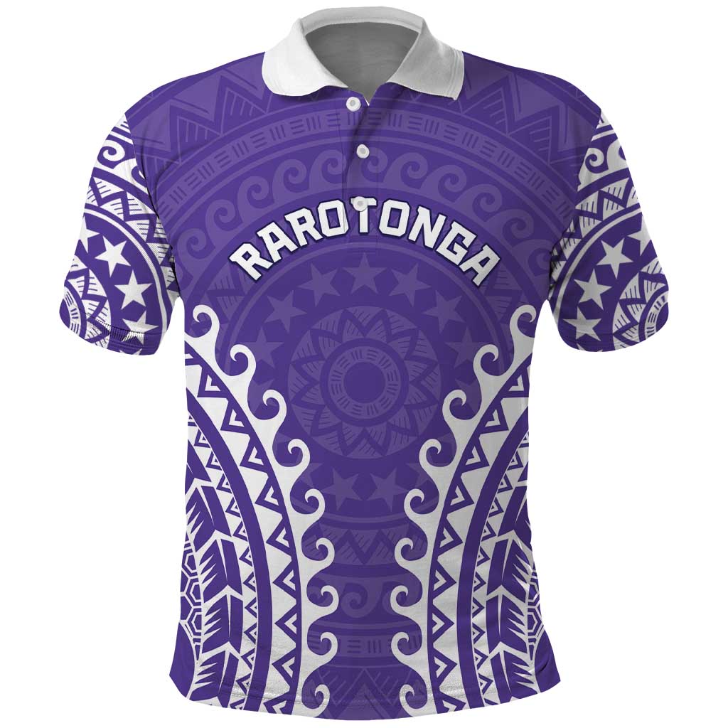Custom Cook Islands Rarotonga Polo Shirt Polynesian Tribal Tattoo LT05 Purple - Polynesian Pride