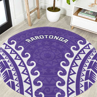 Cook Islands Rarotonga Round Carpet Polynesian Tribal Tattoo LT05 Purple - Polynesian Pride