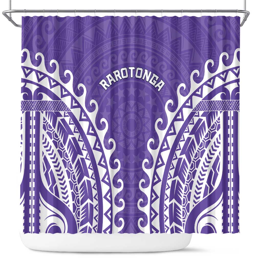 Cook Islands Rarotonga Shower Curtain Polynesian Tribal Tattoo LT05 Purple - Polynesian Pride