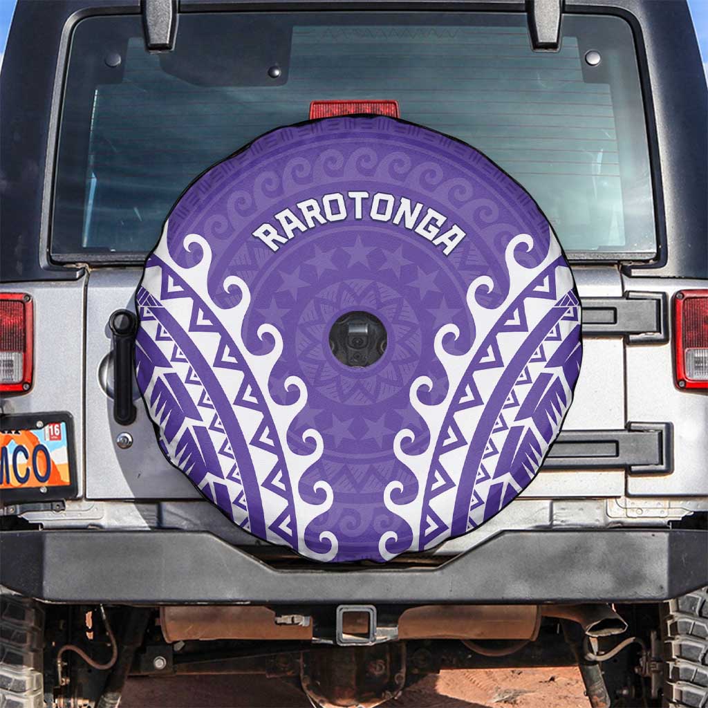 Cook Islands Rarotonga Spare Tire Cover Polynesian Tribal Tattoo LT05 Purple - Polynesian Pride