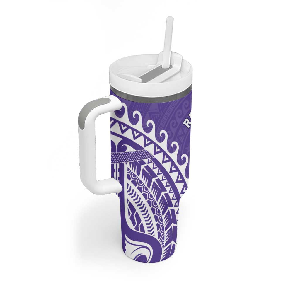 Cook Islands Rarotonga Tumbler With Handle Polynesian Tribal Tattoo LT05 - Polynesian Pride