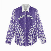 Custom Cook Islands Rarotonga Women Casual Shirt Polynesian Tribal Tattoo LT05 - Polynesian Pride