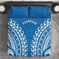 Cook Islands Pukapuka Bedding Set Polynesian Tribal Tattoo LT05 Blue - Polynesian Pride