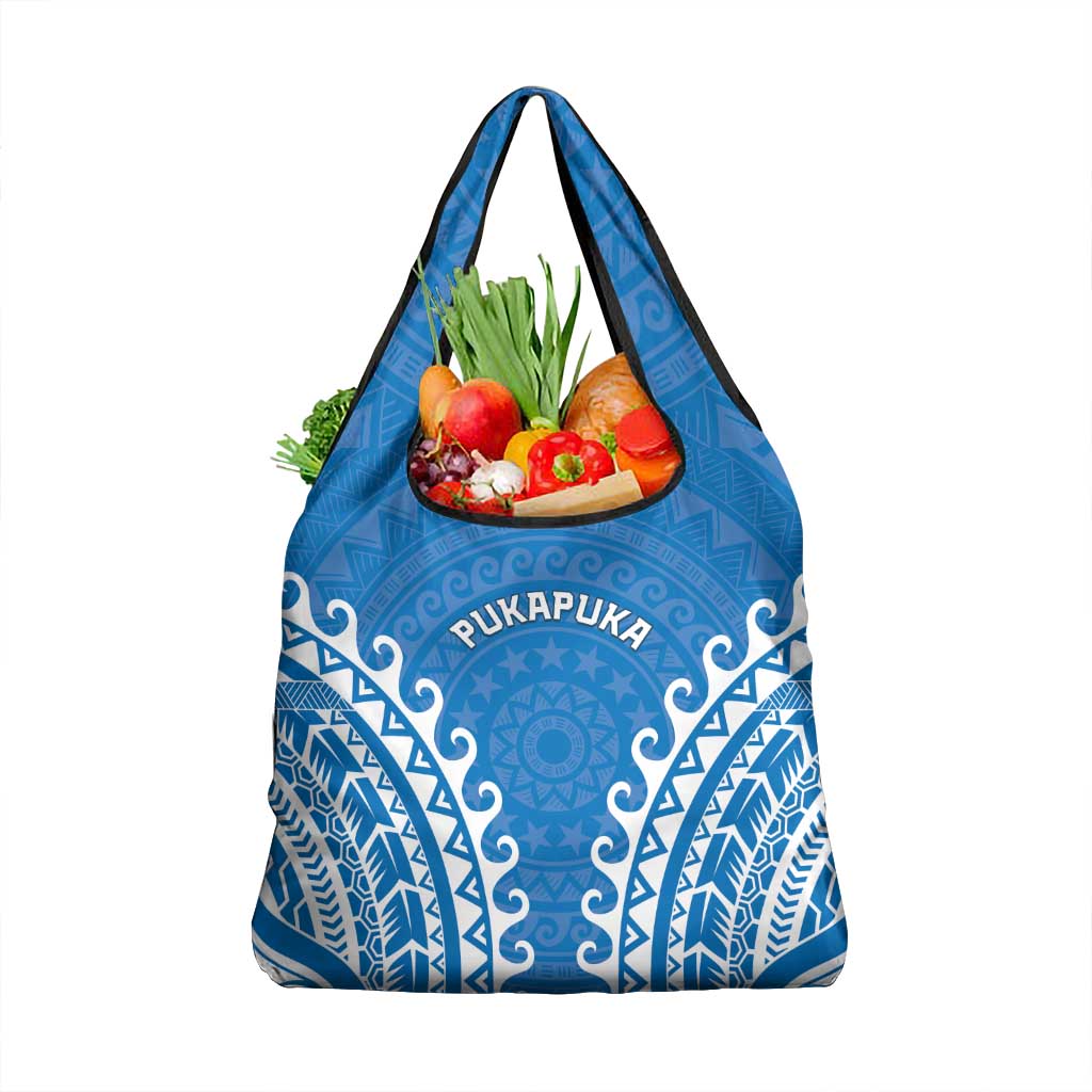 Cook Islands Pukapuka Grocery Bag Polynesian Tribal Tattoo LT05 1-pack One Size Blue - Polynesian Pride