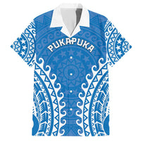 Custom Cook Islands Pukapuka Hawaiian Shirt Polynesian Tribal Tattoo LT05 Blue - Polynesian Pride